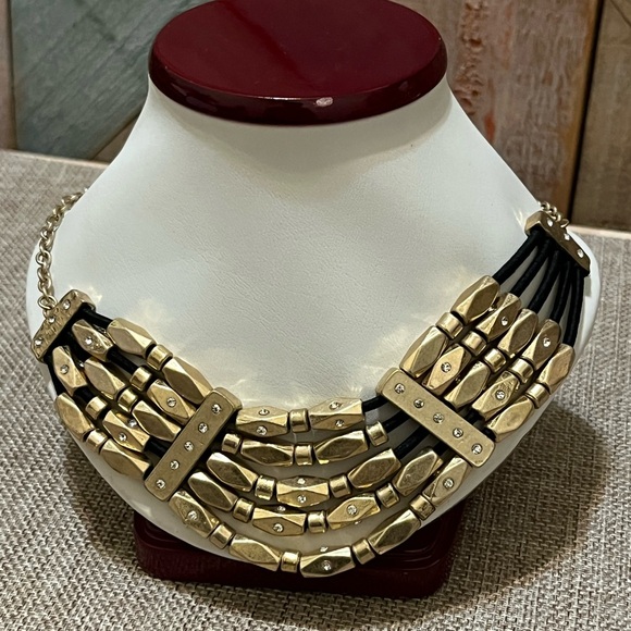 Free People Jewelry - Free People Gold and Black Multi-Strand Necklace